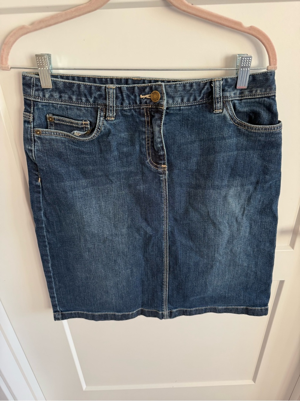 Boden Indigo Denim Pencil Midi Skirt